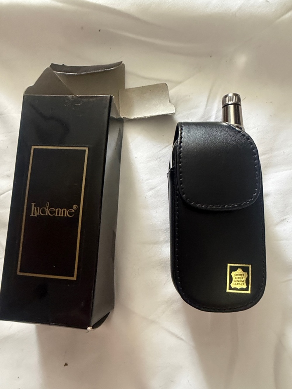 Black Leather Phone Case Pouch with hidden stainless steel flask inside